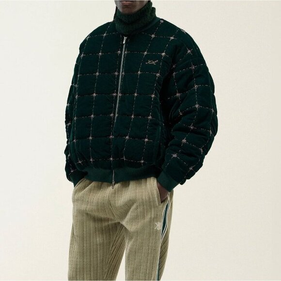 Kith Other - Kith Beaded Velvet Clay Bomber Jacket Stadium Green Size S